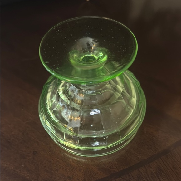 Vintage Hazel Atlas Uranium Green Glass Dessert Cup - Picture 5 of 6